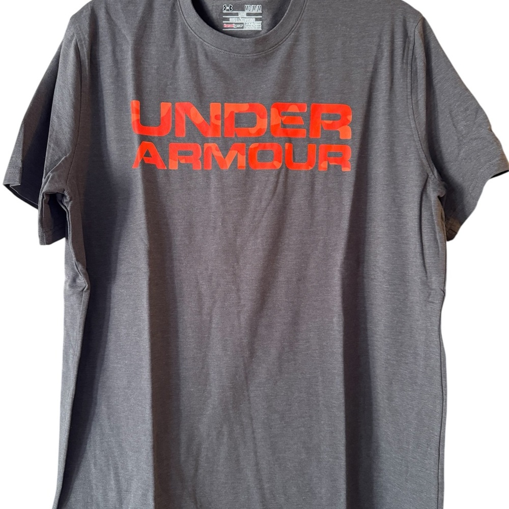 Under Armour Gray and Red Short Sleeve Tee